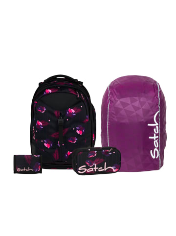 Satch Schulrucksack-Set MATCH "Mystic Nights" 3-teilig in Schwarz/Rosa