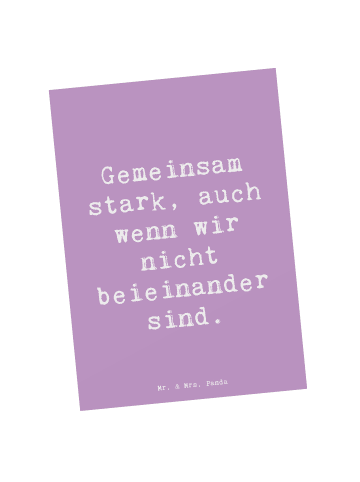 Mr. & Mrs. Panda Postkarte Spruch Trennung von den Eltern mit Sp... in Lavendeltraum