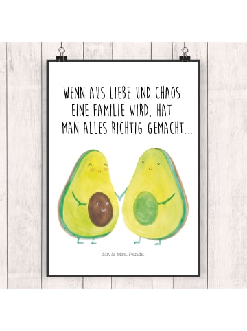 Mr. & Mrs. Panda Bild Avocado Pärchen mit Spruch in Weiß