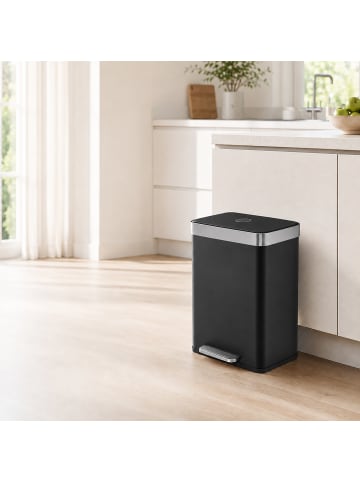 relaxdays Mülleimer in Schwarz - 2x 30 l