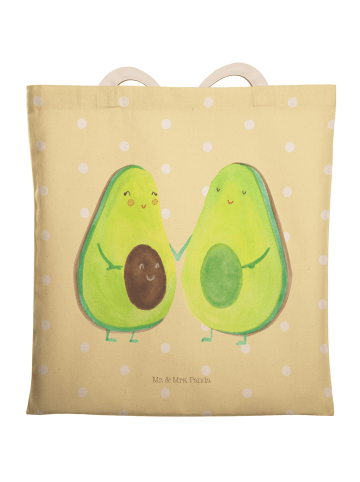 Mr. & Mrs. Panda Strandtasche Avocado Pärchen ohne Spruch in Gelb Pastell