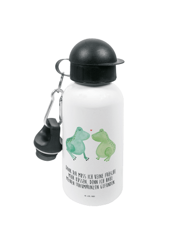 Mr. & Mrs. Panda Kindertrinkflasche Frosch Liebe mit Spruch in Weiß