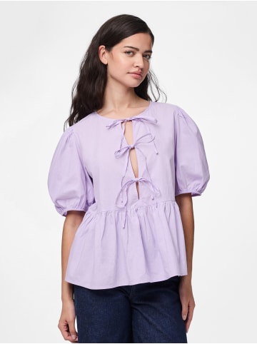 Pieces Oberteil mit Puffärmeln in Pastel Lilac