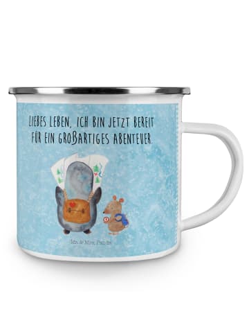 Mr. & Mrs. Panda Kaffeebecher Pinguin & Maus Wanderer mit Spruch in Eisblau