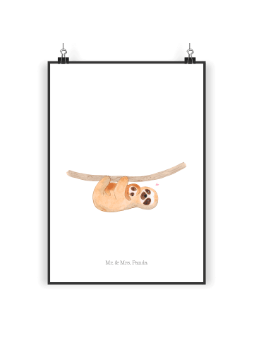 Mr. & Mrs. Panda Poster Faultier Kind ohne Spruch in Weiß