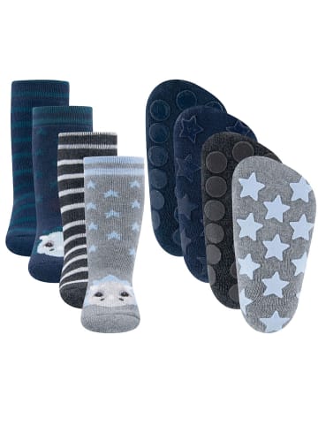 ewers 4er-Set Stoppersocken ABS 4er Pack Dino/Ringel in bunt