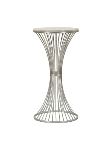 Mauro Ferretti Couchtisch aus silberfarbenem Metall, Ø 40 x 79 cm