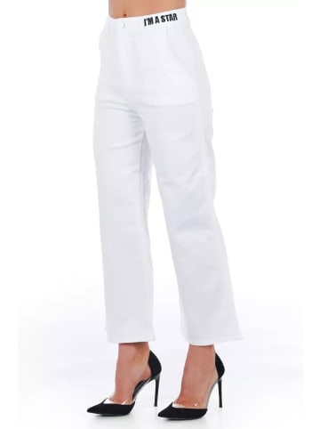 Frankie Morello Weiß Baumwolle Damen Cropped Hose