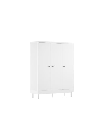 58 aufm Kessel KLEIDERSCHRANK Keeley Buche Weiß Holz 3-trg. Stauraum Komfort Stabil