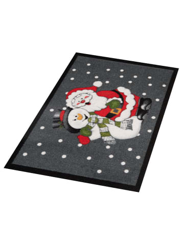 Hanse Home Fussmatte Schmutzfangmatte Santa and Snowman grau