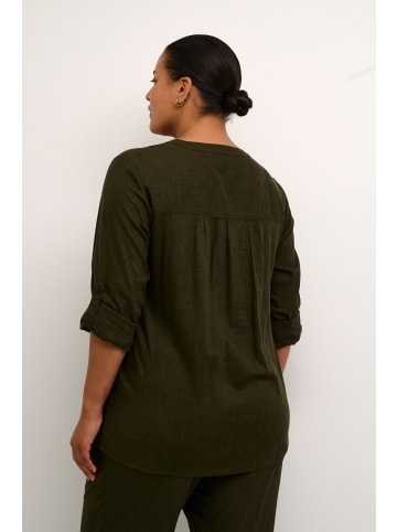 KAFFE curve Langarm-Bluse KCmille Loose fit in Forest Night