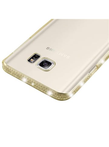 cadorabo Hülle für Samsung Galaxy NOTE 5 Strass Design in TRANSPARENT GOLD