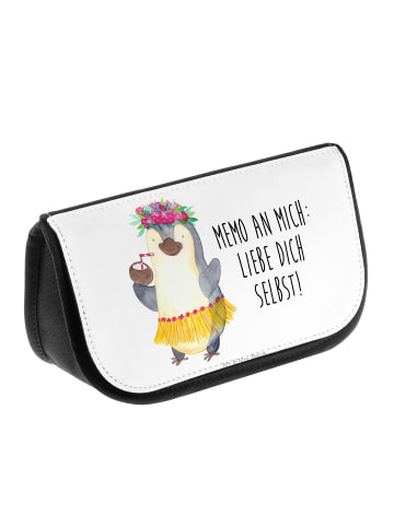 Mr. & Mrs. Panda Kosmetiktasche Pinguin Kokosnuss mit Spruch in Weiß