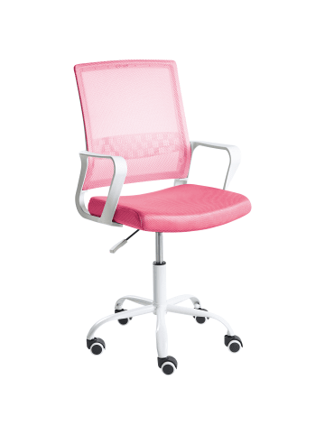 Beliani Bürostuhl EASE in Rosa/Weiß - (W) 54 x (H) 94 x (L) 54 cm