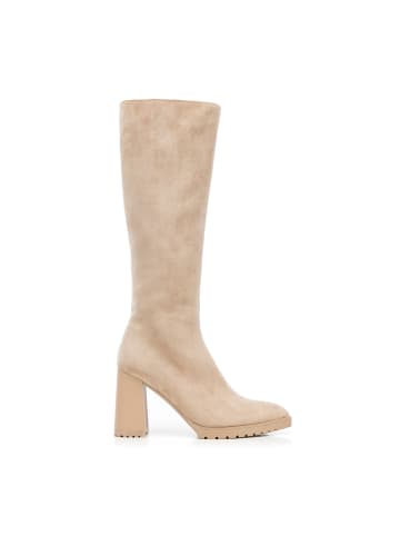Wittchen Damenstiefel mit Blockabsatz in Wildlederoptik in Beige