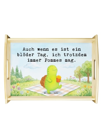 Mr. & Mrs. Panda Sofatablett Schildkröte  Pommes Design mit Spruch in Weiß