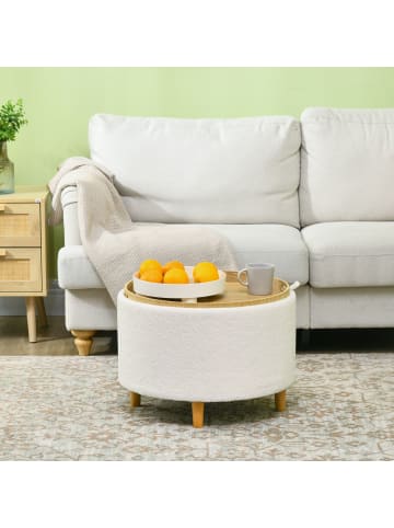 HOMCOM Sitzhocker-56L x 56L x 42Hcm-Weiß