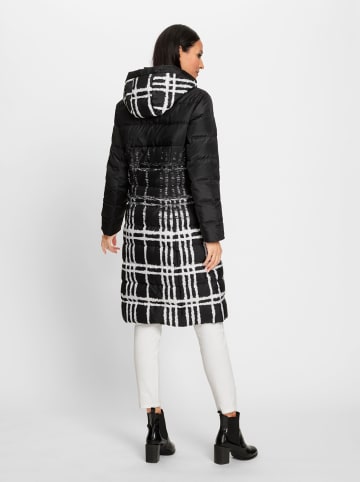 Heine Steppmantel in schwarz-ecru-bedruckt