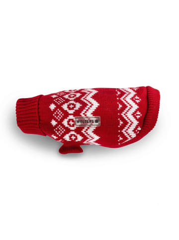 WOLTERS Norweger Pullover für Hunde 40: Rückenlänge 40 cm, Halsumfang 38 cm, rot/weis