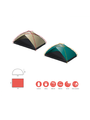 Grand Canyon TONTO BEACH TENT 3 in Blau
