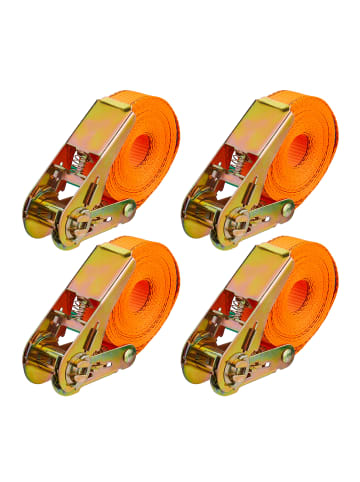 relaxdays 4 x Spanngurte in Orange - 5 m