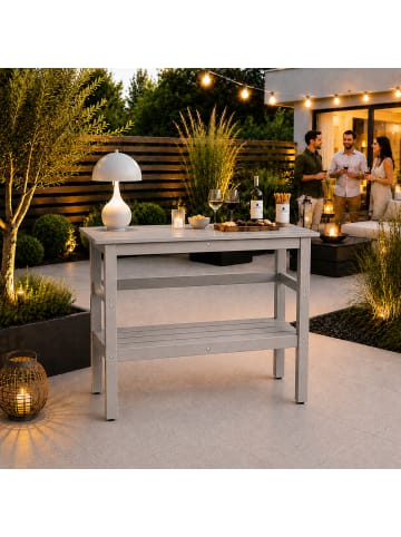 UNUS Bartisch Elio hellgrau HDPE 114x98x35 cm in Hellgrau