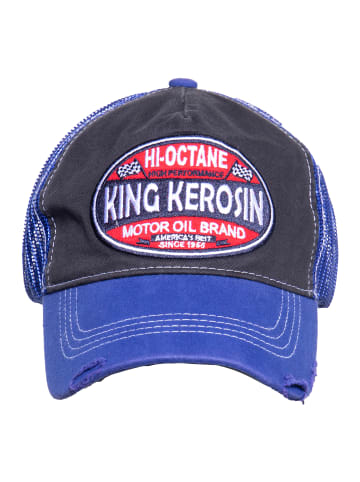 King Kerosin King Kerosin KING KEROSIN Trucker Cap im Used-Look Hi-Octane in Blau / Schwarz