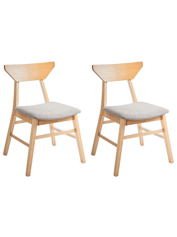 Beliani 2er-Set Esszimmerstuhl HOPKINS in Braun/Beige