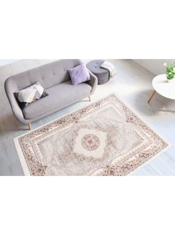 Teppich Boss Kurzflor Teppich Amira 525 - Grau / Lachsrosa