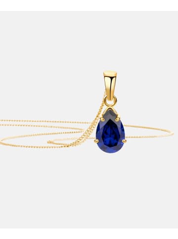 Diamant L'éternel Halskette aus 375 Gelbgold mit Saphir