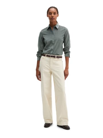 Marc O'Polo Samtbluse fitted in Foggy Blue
