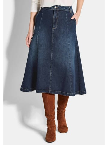 GOLDNER Bequemer Denim-Rock mit Formbund in dunkelblau