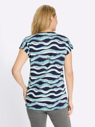 Sieh an! Longshirt in ozean-marine-bedruckt