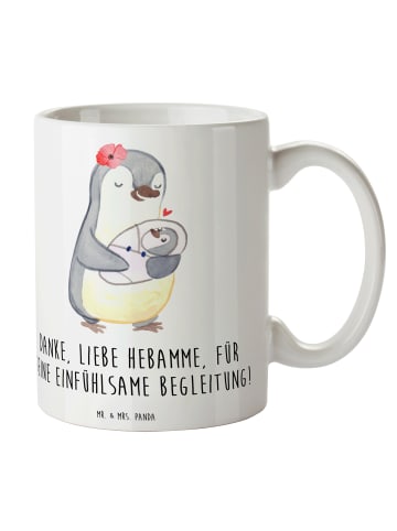 Mr. & Mrs. Panda Tasse Liebe Hebamme mit Spruch in Weiß