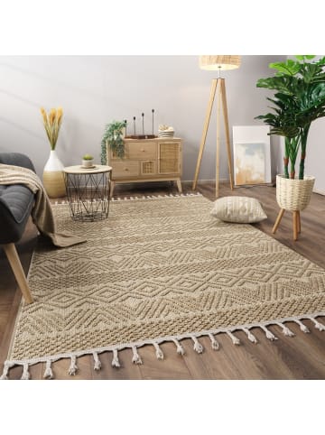 KADIMA DESIGN Teppich Kurzflor Struktur Wohnzimmer in Natur