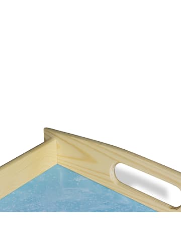 Mr. & Mrs. Panda Servier Tablett Schweinchen Glühwein mit Spruch in Eisblau