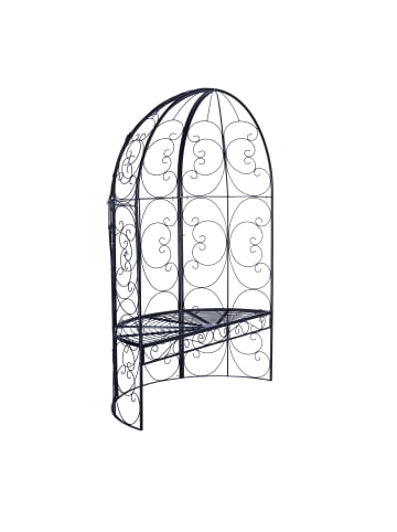 relaxdays Gartenbank "Kuppeldach" in Schwarz - (B)120 x (H)178 x (T)58 cm
