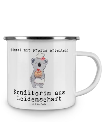 Mr. & Mrs. Panda Tasse Konditorin Leidenschaft mit Spruch in Weiß