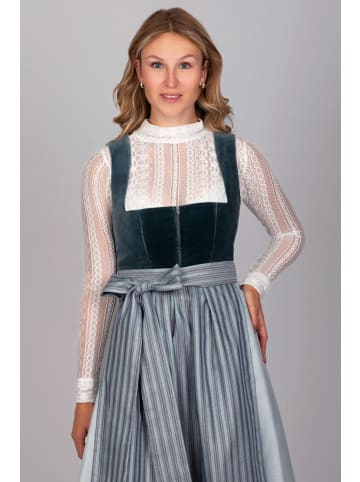 Edelnice Midi Dirndl Veronika Samt Petrol in blau