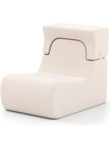 COSTWAY Bodenstuhl mit Abnehmbarer Kopfstütze in Beige