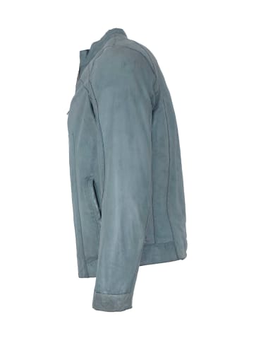 Milestone Lederjacke Lammnappa in Jeansblau