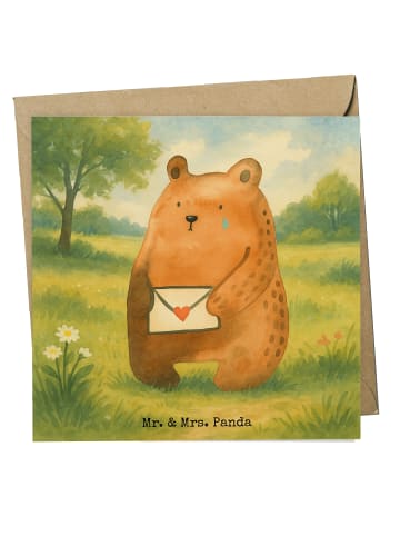 Mr. & Mrs. Panda Glückwunschkarte Bär Vermissen Design ohne Spruch in Weiß