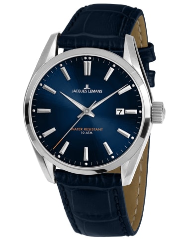 Jacques Lemans Herren-Armbanduhr Derby Blau / Silber