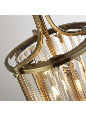 Licht-Erlebnisse Pendelleuchte (B)26 x (L)26 x (T)47 cm in Messing Antik Klar/Transparent