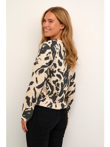 Kaffe Langarm-Bluse KAditte Regular fit in Black/Feather Gray Leo