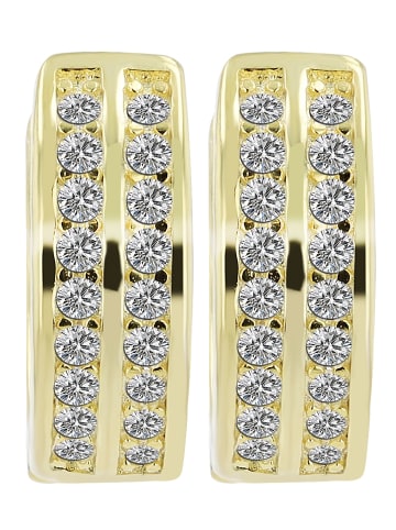 Adeliás Damen Ohrringe – Klappcreole aus 925 Silber in gold