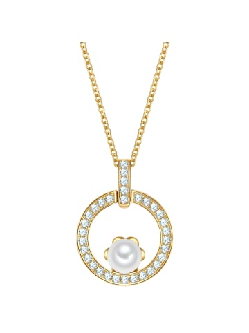 Rafaela Donata Kette aus Sterling Silber mit Zirkonia Muschelkernperle in gelbgold