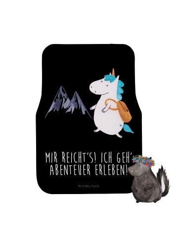 Mr. & Mrs. Panda Autoteppich Einhorn Bergsteiger mit Spruch in Schwarz