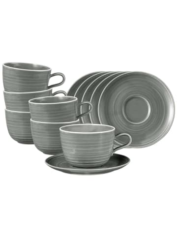 Seltmann Weiden 6er Set Milchkaffeetassen mit Untertassen Terra 400 ml in Perlgrau