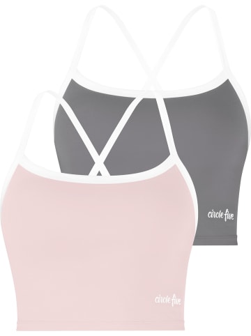Circle Five Sporttop Doppelpack in Anthrazit/Rosa